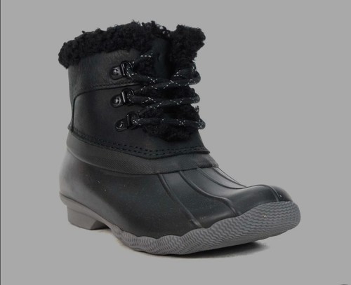 size 6.5 SPERRY SALTWATER ALPINE BLACK BOOTS BOOTIE (0432)
