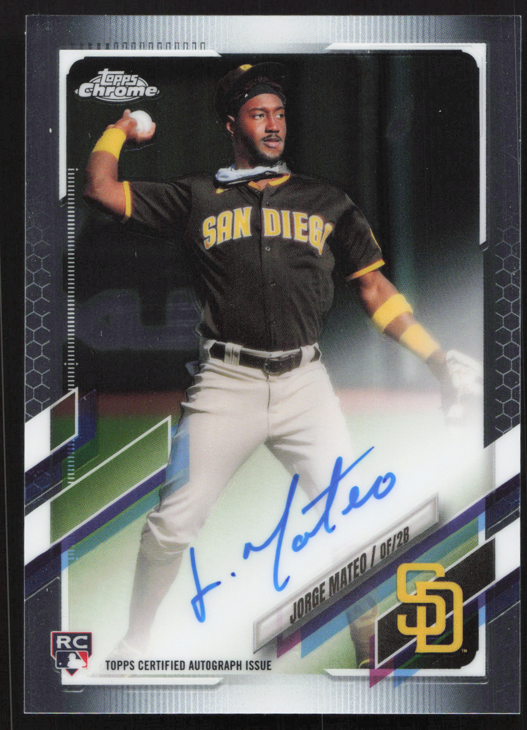 2021 Topps Baseball Chrome Jorge Mateo Rookie Autographs #RA-JMA RC Auto