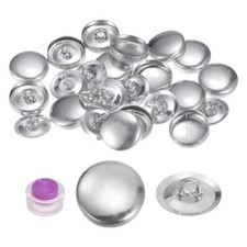 15 Sets Self Cover Button Kit 15mm Aluminum Button with Tools