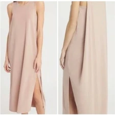 Cuyana Drape Back Sleeveless Dress Quartz Size XL 