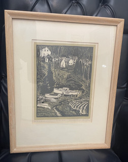 Carroll Thayer Berry Woodblock ROCKPORT MAINE Pencil Signed Original Excellent