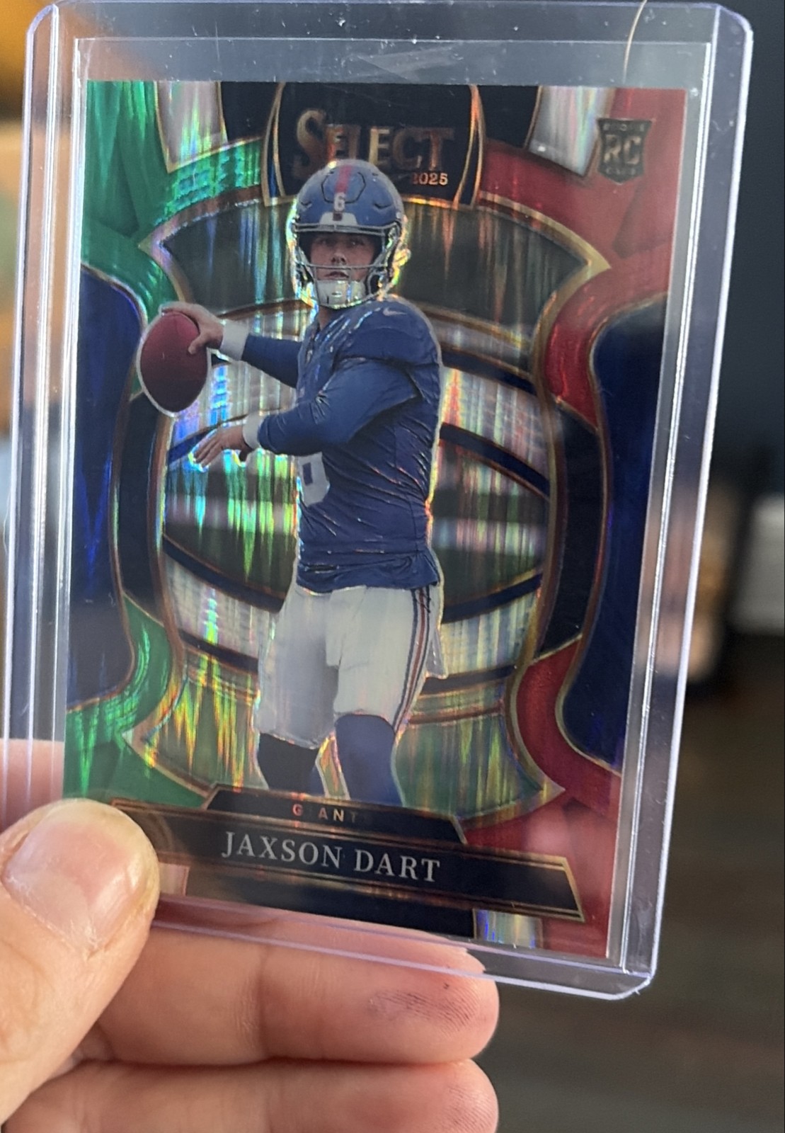 2025 Panini Select - Concourse Jaxson Dart #93 Green & Red Shock Prizm (RC)