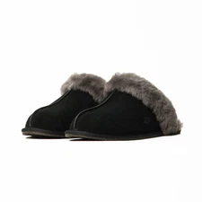 UGG Scuffette II Black/Grey Slipper Sheepskin Wool Women's shoes New and Box