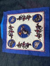 Ralph Lauren Vintage Western Cowboy Rodeo Graphic Cotton Bandana Scarf