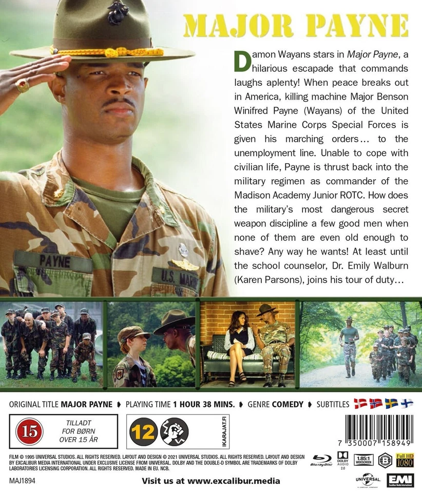 MAJOR PAYNE (1995) Damon Wayans Blu-Ray BRAND NEW (USA Compatible) Foto 2 de 2