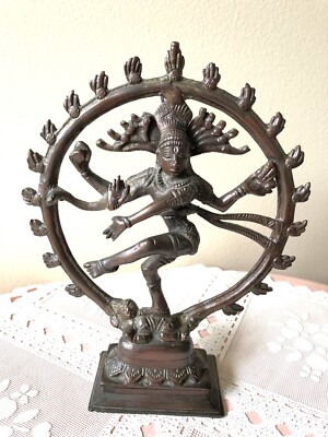 Vintage Brass Hindu Shiva Nataraja Lord of Dance Art Sculpture Figurine