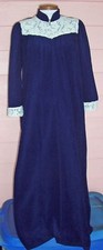 VANITY FAIR Front Zip Robe Sz XS Plush Finish NAVY BLUE 2 Pockets Comfy Nice