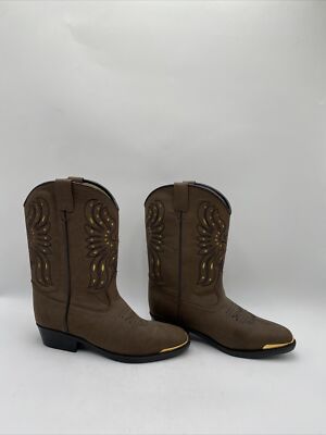 Cody James Phoenix Girl s Brown & Gold Pull On Western Boots Size 4.5
