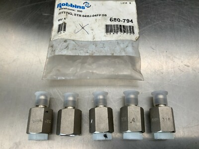 #ad 5 Robbins 316 Stainless Steel Hydraulic Fitting 04MJ 04FP $14.00