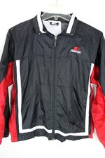Starter Jacket size M 10 12 Boys Black Red White Front Zip Windbreaker Logo