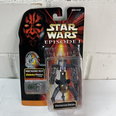 Destroyer Droid Star Wars Episode 1 Action Figure 1998 Hasbro Commtech Chip New!