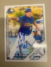 Bryan Hudson Signed Card 2019 Myrtle Beach Pelicans Team Card IP Auto