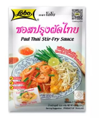 Lobo Pad Thai Stir Fry Sauce Roasted Peanut Noodle Omelet Famous Food Pack 120g.