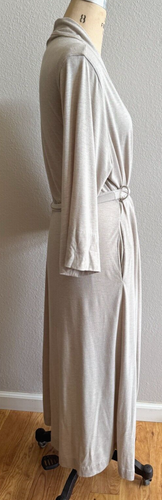 Natori Womens Beige Sz Small Modal 3/4 Sleeves Long Robe EUC - Picture 3 of 5