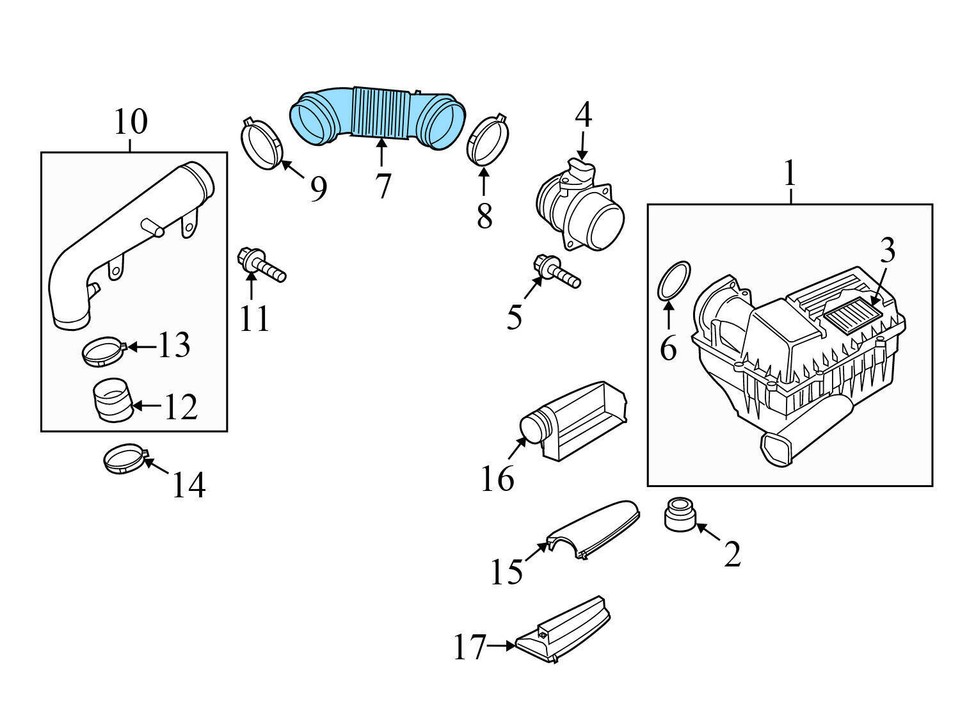 20072014 AUDI TT 2.0L MASS AIR FLOW Sensor HOSE / Intake TUBE