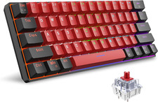 Snpurdiri 60% Wired Mechanical Keyboard, Mini Gaming Keyboard with 61 Red Switch