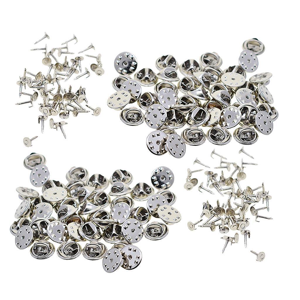 100 Sets Abzeichen Hut Pin Metall Raffhalter Revers Butterfly Verschluss