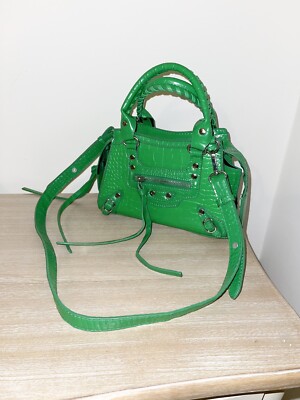 Ego Sold Out Green Croc Roddy Mini City Tote Faux Leather Bag UK