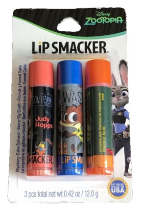 Disney Zootopia Lip Smacker Trio Lip Balm Best Flavor 3 Pack New Old Stock