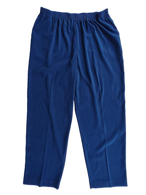 Alfred Dunner Women's Size 20 Blue Straight Leg Pull-On Pants