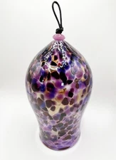 Textured Multicolor Blown Glass Hanging Wind Chime