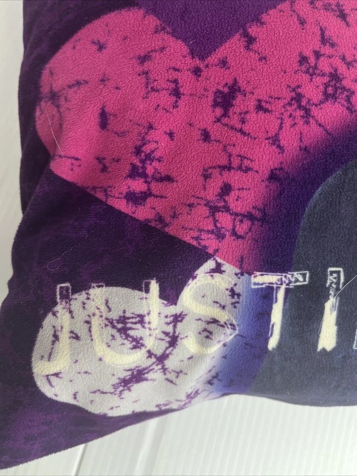 Justin Bieber Pillow Purple Decorative Pillow Bravado Officially Licensed Hearts - Изображение 3 из 4