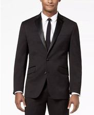 Kenneth Cole Ready Flex Slim-Fit Black Notch Lapel Tuxedo Suit 36S