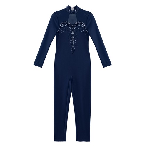 Girls Long Sleeve Full Body Unitard Gymnastics Jumpsuit One Piece Dance Catsuit - Picture 42 of 58