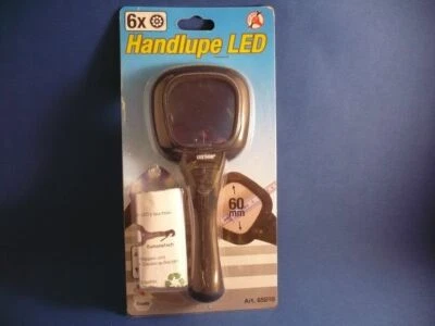 KRAFTMANN LED Handlupe, 4fache Vergrößerung, Linsendurchmesser ca. 60 mm (diagonal) !