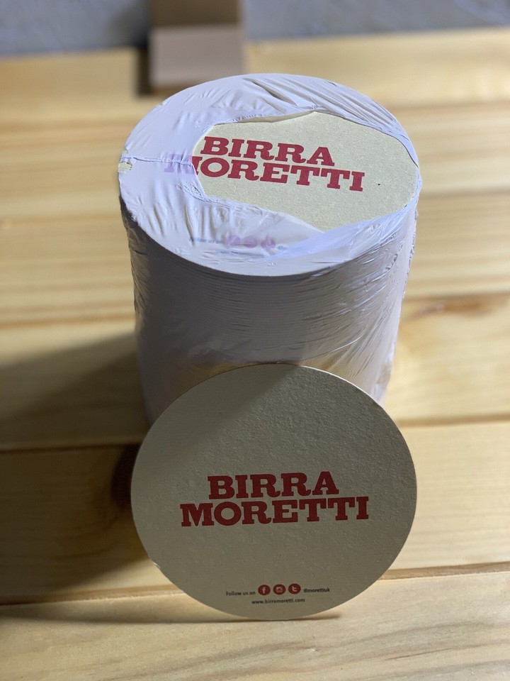 Birra Moretti Beer Mats x 100 Coasters Cardboard Home Bar Man Cave