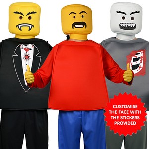 Mr Block Head Fancy Dress Costume - One Size: Amazon.co.uk: Toys ...