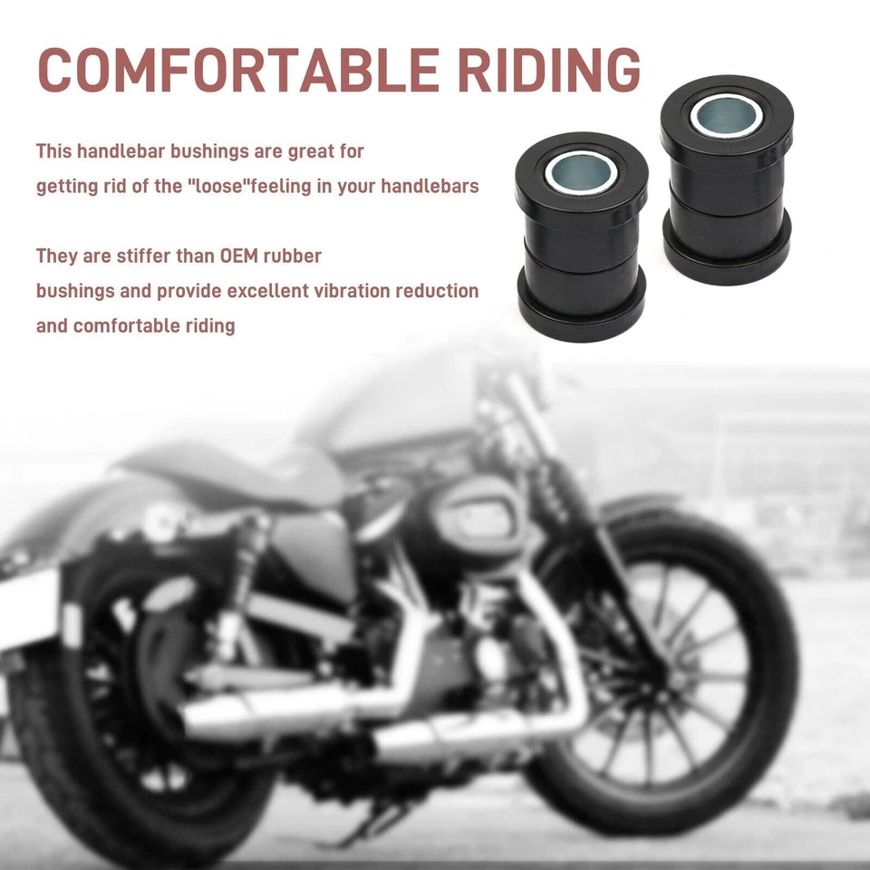 Casquillos de Poliuretano para Manillar Apto para Harley Softail Dyna Sportster Foto 3 de 4
