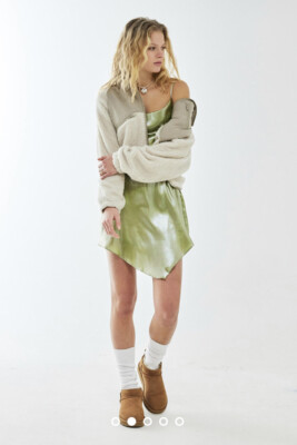 urban outfitters asymmetrical dress UO Carson Asymmetrical One Shoulder Linen-Blend Midi Dress