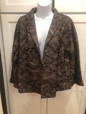 NEW Chico  s Beaded Lace Overlay Swing Shawl Collar Jacket Dressy Holidays Sz 2