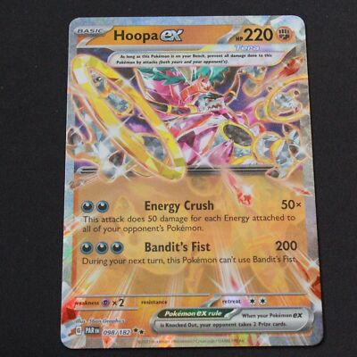 Hoopa ex 098/182 NM Pokemon SV04: Paradox Rift Double Rare