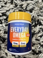 Essentials Everyday Omega – 60Ct – Burpless Fish Oil with Vitamin D3 – for Heart