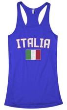 Threadrock Women's Italia Flag Racerback Tank Top italy rome italian soccer
