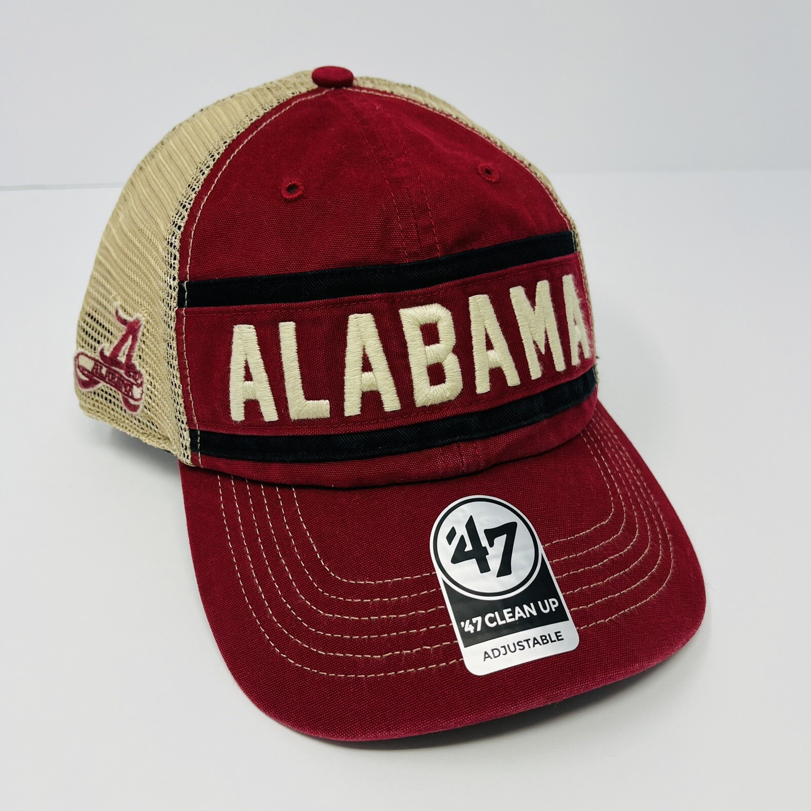‘47 Brand NCAA Alabama Crimson Tide Mens Clean Up Hat Cap Snapback Trucker NEW