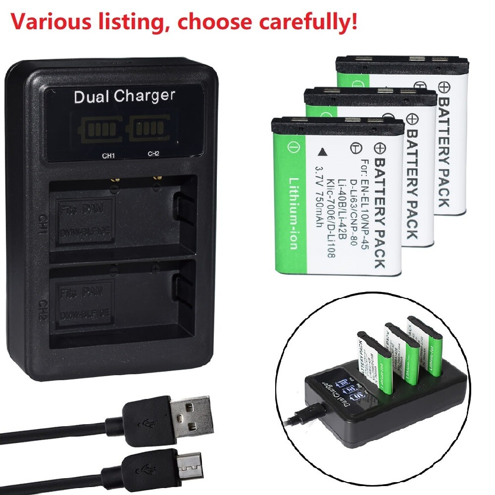 Battery or Charger for Fujifilm NP-45 instax Mini 90, Mini 70