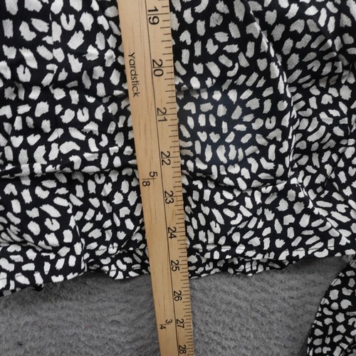 Talbots Faux Wrap Waist Tie Top XL Black White Dot Womens Career Classic - Picture 8 of 12