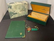 ROLEX Green Watch Box Case 68.00.55 Legno Pelle Vintage #6