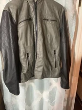 INC International Concepts Men's Two-Tone Faux-Leather Jacket Mens Large