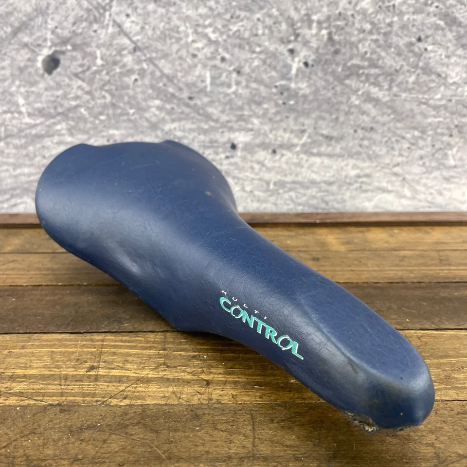 Asiento Multi Control Vintage Tioga AZUL Sillín DOBLADO Road Tour MTB Años 80 90 Carretera Foto 2 de 4