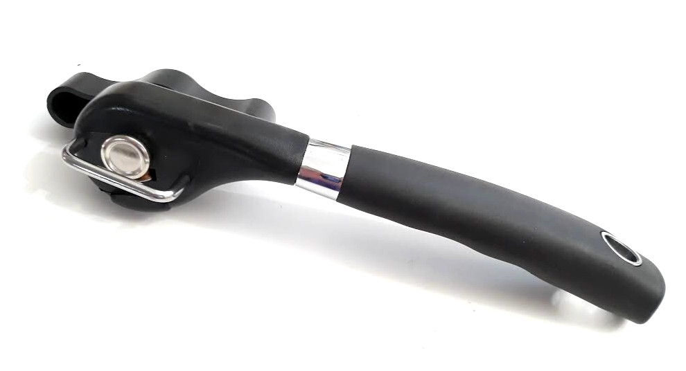 New Smooth Edge Manual Side Cut Handheld Safety Can Opener Black & Silver
