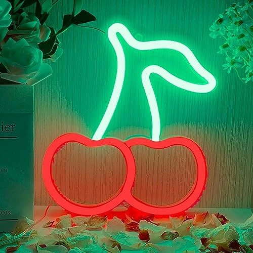 Insegne al Neon a ciliegia Luci al neon USB o alimentato a batteria (E2D) - Foto 1 di 1