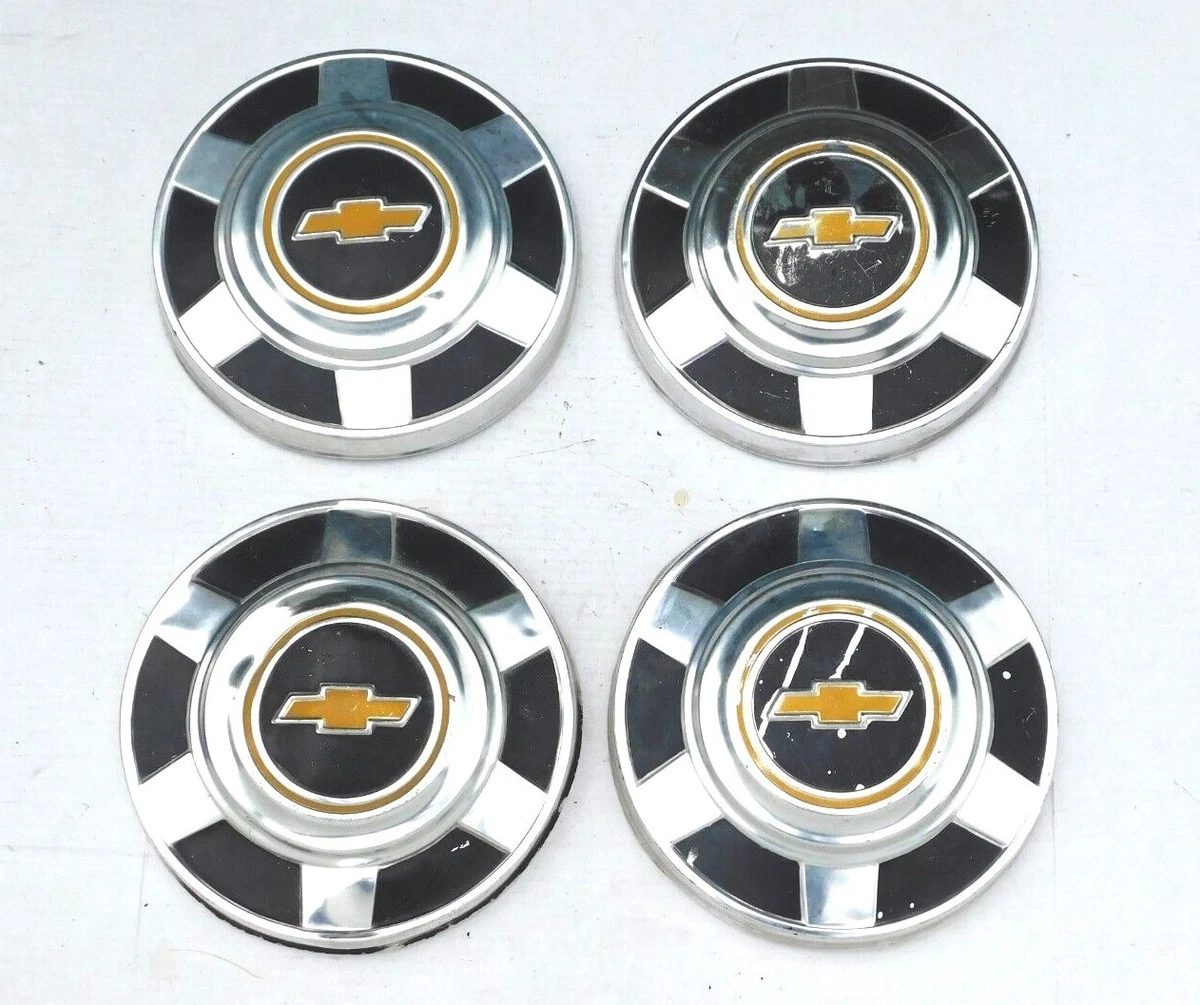 SET 4 1973 87 Chevy C20 Pickup Truck Dog Dish Hub Caps 6 SPOKE