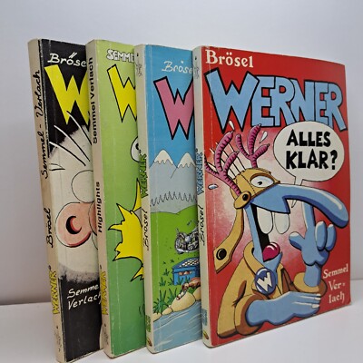 4x Werner Brösel Comic Buch Wer Sonst?! - Highlights - Eiskalt! - Alles Klar? 