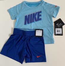 NWT Nike Baby Boys 2piece Short Set Blue Size 12M