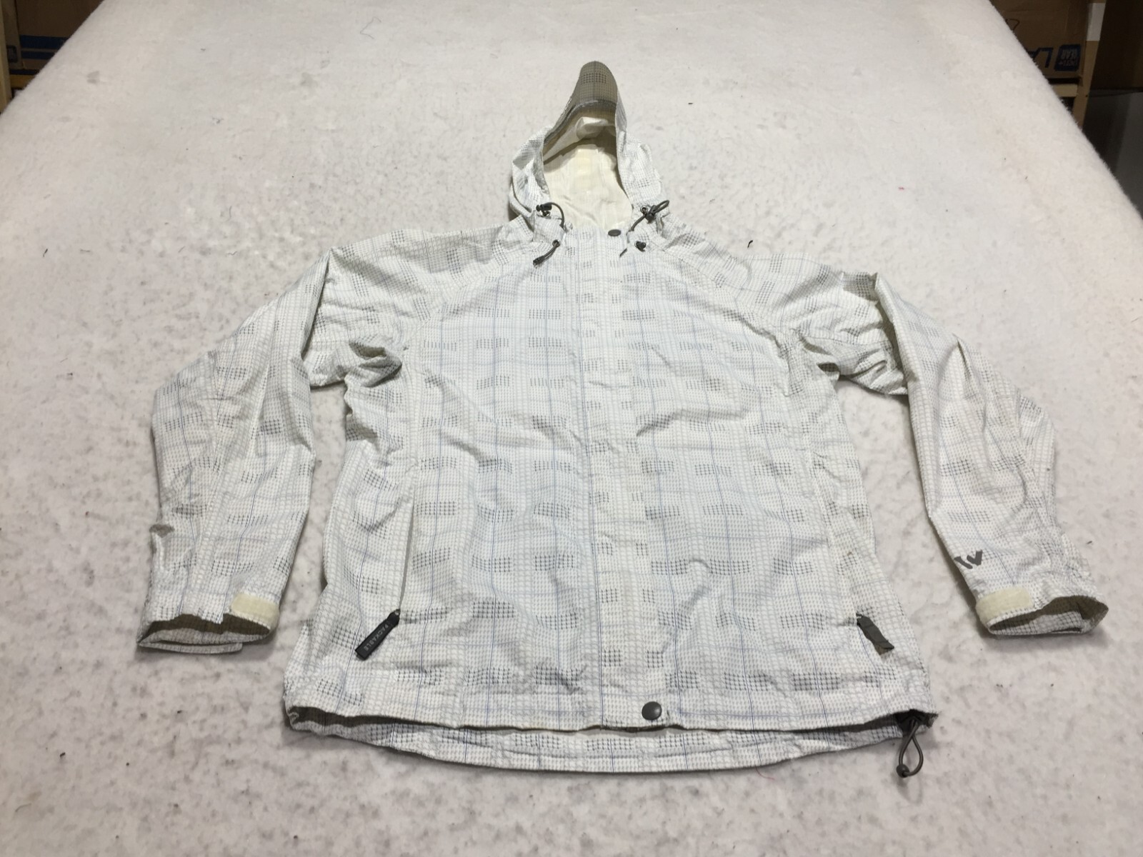 White Sierra Packable Rain Jacket Womens S Small White Gray 