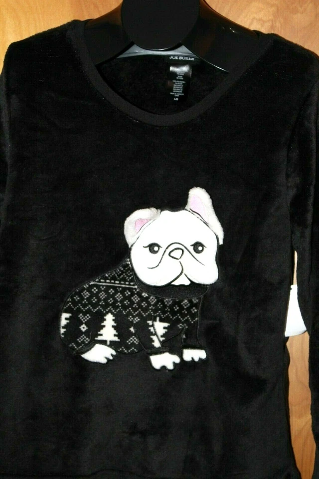 Conjunto de 2 piezas de pijama/ropa de dormir negro polar Joe Boxer Juniors perro cachorro Foto 3 de 4